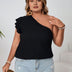 Women Plus Size Casual One - Shoulder Cap Sleeve Blouse | PRUSES - PRUSES