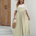 Women Plus Size Casual Solid Color Pleated Long Camisole Dress | PRUSES - PRUSES