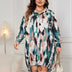 Women Plus Size Casual Tie - Dye Polo Collar Dress - PRUSES