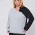 Women Plus Size Chic Long Sleeve T-Shirt With Buttons - PRUSES