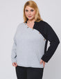 Women Plus Size Chic Long Sleeve T-Shirt With Buttons - PRUSES