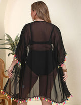 Women Plus Size Chiffon Bikini Cardigan - PRUSES
