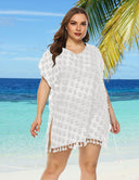 Women Plus Size Chiffon Fringe Panel Cover - Up | PRUSES - PRUSES