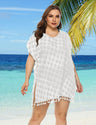 Women Plus Size Chiffon Fringe Panel Cover - Up | PRUSES - PRUSES