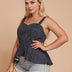 Women Plus Size Clothing Ruffled Striped Wrapped Chest Camisole | PRUSES - PRUSES