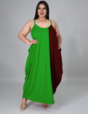 Women Plus Size Colorblock Cami High Stretch Maxi Dress | PRUSES - PRUSES