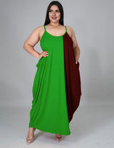 Women Plus Size Colorblock Cami High Stretch Maxi Dress | PRUSES - PRUSES