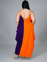 Women Plus Size Colorblock Cami High Stretch Maxi Dress | PRUSES - PRUSES
