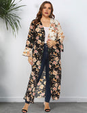 Women Plus Size Contrast Color Ruffle Sleeve Sun Protection Cardigan | PRUSES - PRUSES