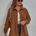Women Plus Size Corduroy Long - Sleeved Shirt | PRUSES - PRUSES