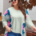 Women Plus Size Cotton Floral Print Patchwork T-Shirt | PRUSES - PRUSES