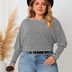 Women Plus Size Crew Neck Striped Long Sleeves | PRUSES - PRUSES