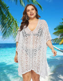 Women Plus Size Crochet Beach Dresses Cover Up - PRUSES