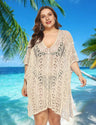 Women Plus Size Crochet Beach Dresses Cover Up - PRUSES