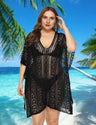 Women Plus Size Crochet Beach Dresses Cover Up - PRUSES