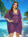 Women Plus Size Crochet Beach Dresses Cover Up - PRUSES