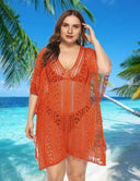 Women Plus Size Crochet Beach Dresses Cover Up - PRUSES