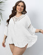 Women Plus Size Crochet Paneled Open Back Cover - up | PRUSES - PRUSES