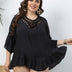 Women Plus Size Crochet Paneled Open Back Cover - up | PRUSES - PRUSES