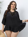 Women Plus Size Crochet Paneled Open Back Cover - up | PRUSES - PRUSES