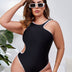 Women Plus Size Cut Out Waist One Piece Swimsuit | PRUSES - PRUSES