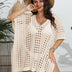 Women Plus Size Deep V Knit Cutout Bikini Cover up - PRUSES