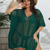 Women Plus Size Deep V Knit Cutout Bikini Cover up - PRUSES