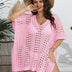 Women Plus Size Deep V Knit Cutout Bikini Cover up - PRUSES