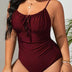 Women Plus Size Drawstring Ruched One Piece Swimsuit - PRUSES