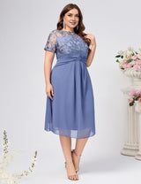 Women Plus Size Elegant Lace Chiffon Gown | PRUSES - PRUSES