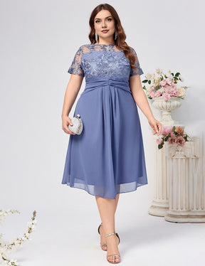 Women Plus Size Elegant Lace Chiffon Gown | PRUSES - PRUSES
