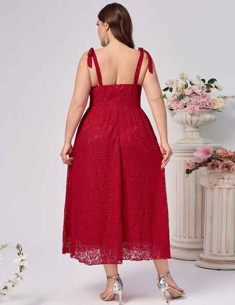 Women Plus Size Elegant Lace Slip Dress | PRUSES - PRUSES