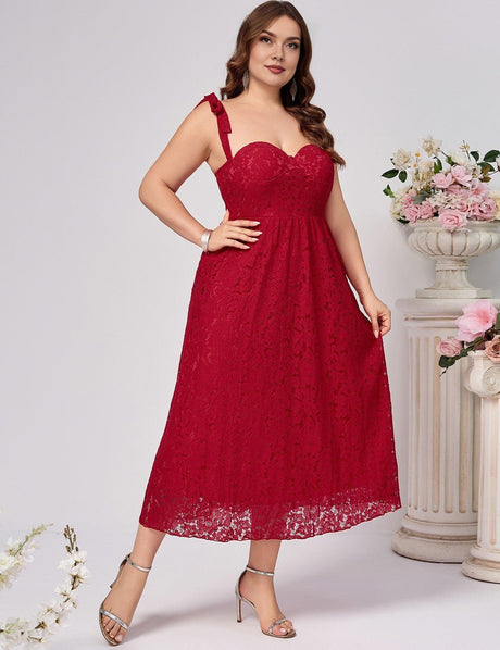Women Plus Size Elegant Lace Slip Dress | PRUSES - PRUSES