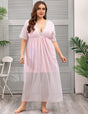 Women Plus Size Elegant Sexy Mesh Long Home Dress | PRUSES - PRUSES