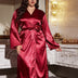 Women Plus Size Elegant Solid Color Satin Sleepwear | PRUSES - PRUSES