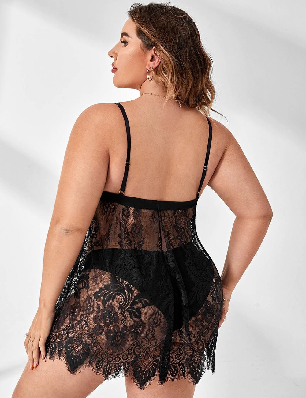 Women Plus Size Erotic Lingerie Lace Mesh Dress | PRUSES - PRUSES