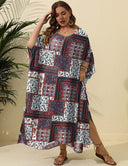 Women Plus Size Ethnic Print Loose Cover Up | PRUSES - PRUSES