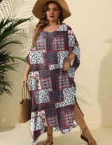 Women Plus Size Ethnic Print Loose Cover Up | PRUSES - PRUSES