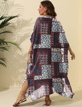 Women Plus Size Ethnic Print Loose Cover Up | PRUSES - PRUSES