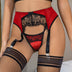 Women Plus Size Eyelash Lace Metal Clips Garter Belt - PRUSES