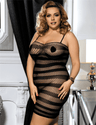 Women Plus Size Fishnet Mesh Bodystocking - PRUSES