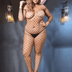 Women Plus Size Fishnet Sexy Temptation Hip Bodystocking - PRUSES