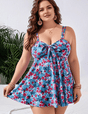Women Plus Size Floral Conservative Two - Piece Swimsuit | PRUSES - PRUSES