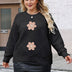 Women Plus Size Floral Embroidered Knit Sweater - PRUSES