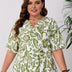 Women Plus Size Floral Leaf Print Blouse | PRUSES - PRUSES