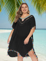 Women Plus Size Fringed Deep V - Neck Cover - Up | PRUSES - PRUSES