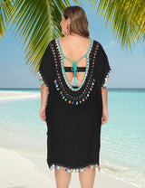 Women Plus Size Fringed Deep V - Neck Cover - Up | PRUSES - PRUSES