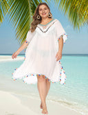 Women Plus Size Fringed Deep V - Neck Cover - Up | PRUSES - PRUSES