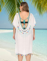 Women Plus Size Fringed Deep V - Neck Cover - Up | PRUSES - PRUSES