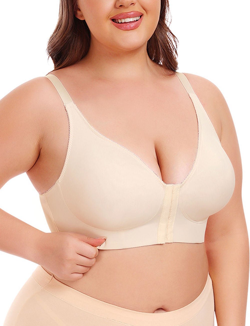 Women Plus Size Front clasp Wireless Posture Corrector Bra | PRUSES - PRUSES